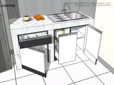 Contoh dapur kecil campernik oleh SUNSUN Interior Bandung